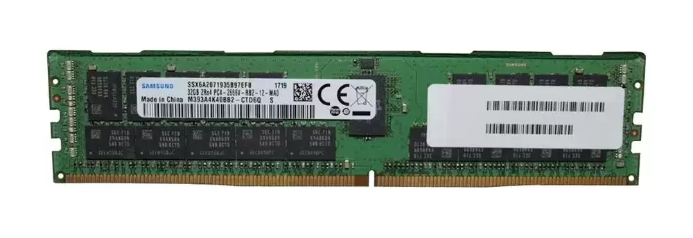 Samsung M393A4K40BB2-CTD6Q 32GB 2666MHz DDR4 PC4-21300 ECC Registered CL19 288-Pin DIMM 1.2V Dual Rank X4 Memory Module