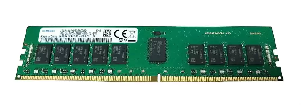 Samsung M393A2K43BB1-CTD7Q 16GB 2666MHz DDR4 PC4-21300 ECC Registered CL19 288-Pin DIMM 1.2V Dual Rank X8 Memory Module