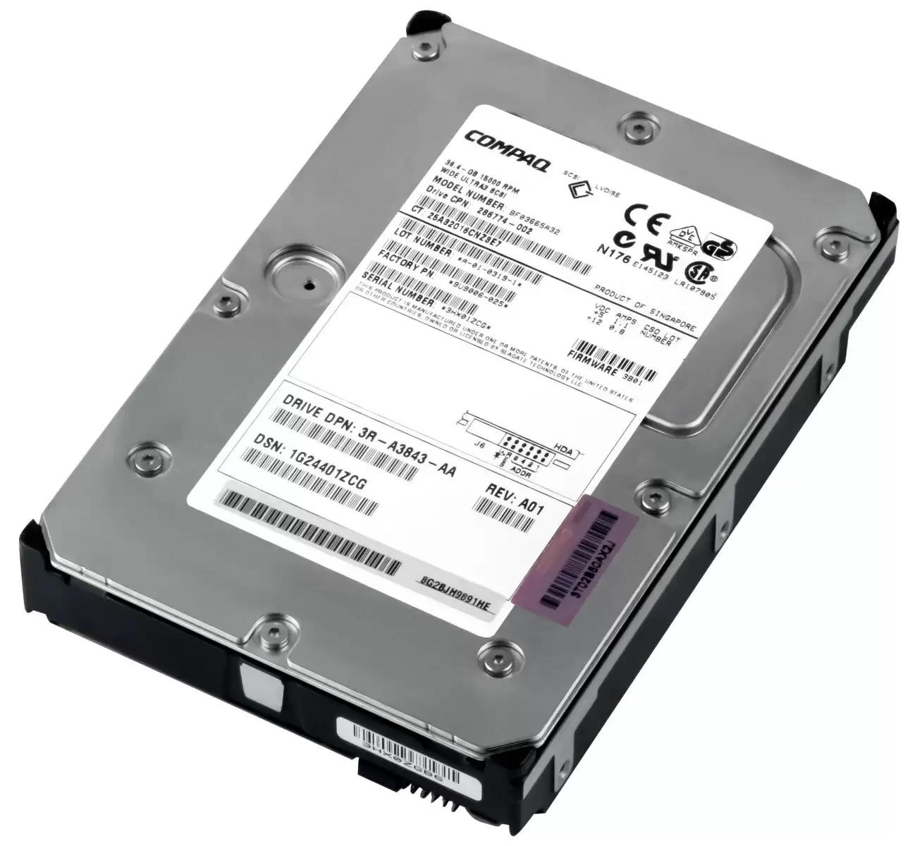 HPE 286774-002 36.4GB 15000RPM Ultra160 SCSI LVD 80Pin 3.5inch Internal Hard Drive