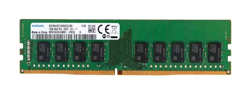 Samsung M391A2K43BB1-CRCQ 16GB 2400MHz DDR4 PC4-19200 ECC Unbuffered CL17 288-Pin DIMM 1.2V Dual Rank X8 Memory Module