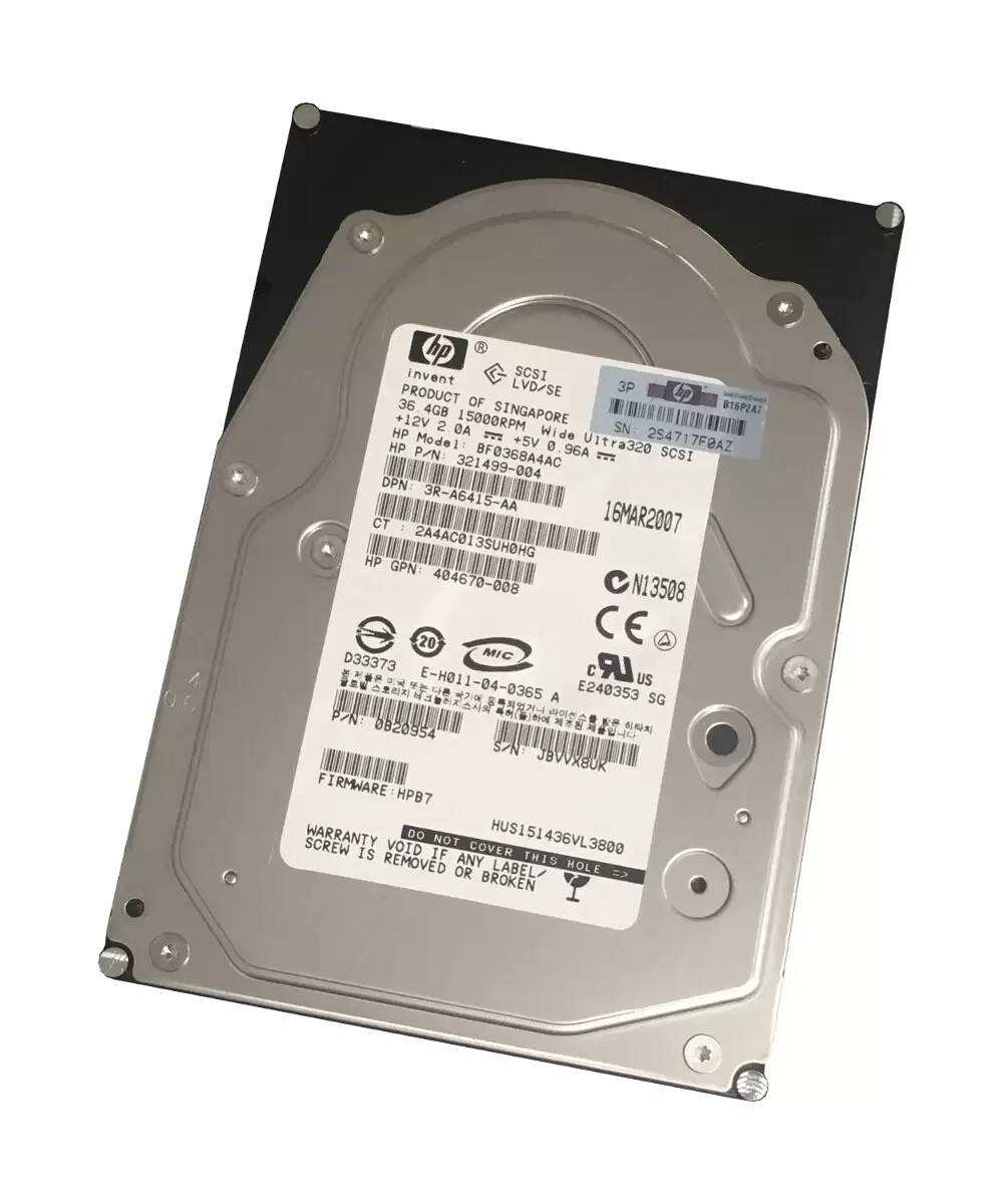 HPE 321499-004 36.4GB 15000RPM Ultra320 SCSI 80Pin LVD 3.5inch Internal Hard Drive