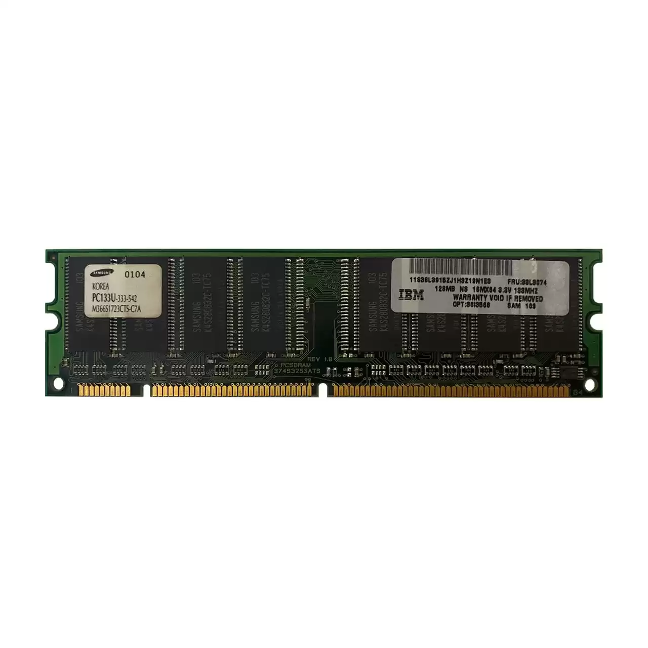 IBM 33L3074 128Mb 133MHz DDR2 PC2-5300 ECC Unbuffered CL3 168-Pin DIMM 1.8V Dual Rank X8 Memory Module