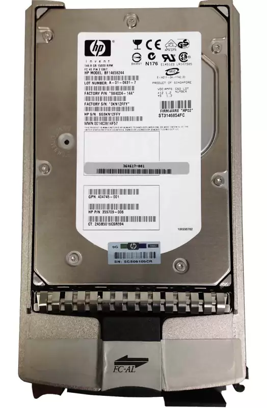 HPE 359709-006 146GB Fibre Channel 2Gb/s Dual Port Hot Swap 15000RPM 3.5-inch Internal Hard Drive