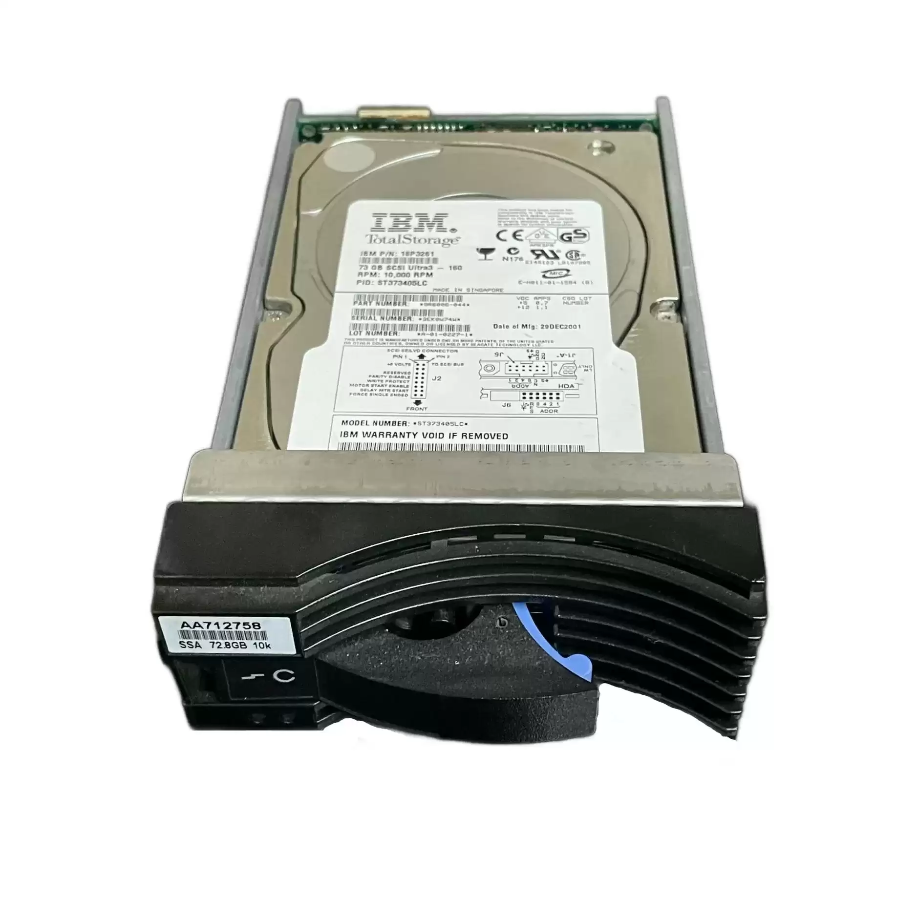 IBM 18P3261 73.4GB Ultra-160 SCSI 80-Pin 10000RPM 3.5-inch Internal Hard Drive