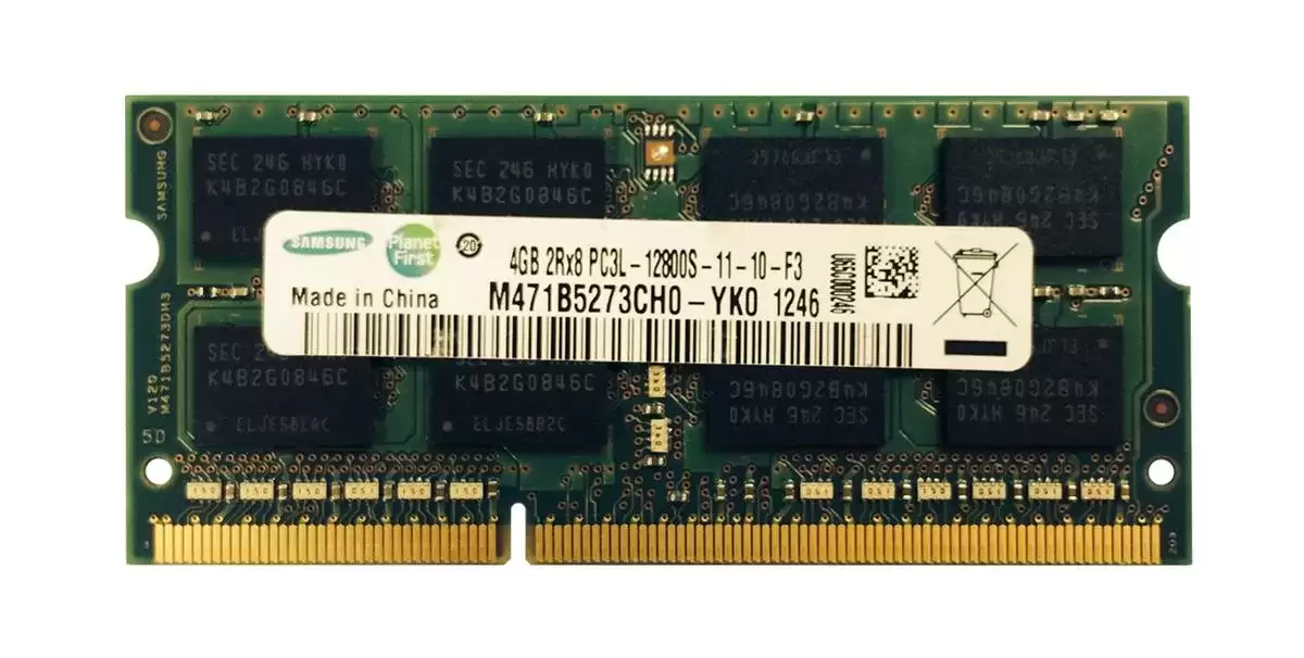 Samsung M471B5273CH0-YK0 4GB 1600MHz DDR3 PC3-12800 ECC Registered CL11 240-Pin SoDIMM 1.35V Dual Rank Memory Module