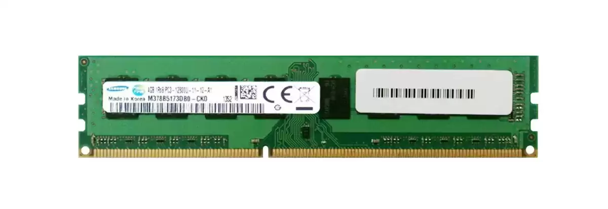 Samsung M378B5173DB0-CK0 4GB 1600MHz DDR3 PC3-12800 ECC Unbuffered CL11 240-Pin DIMM 1.5V Single Rank X8 Memory Module