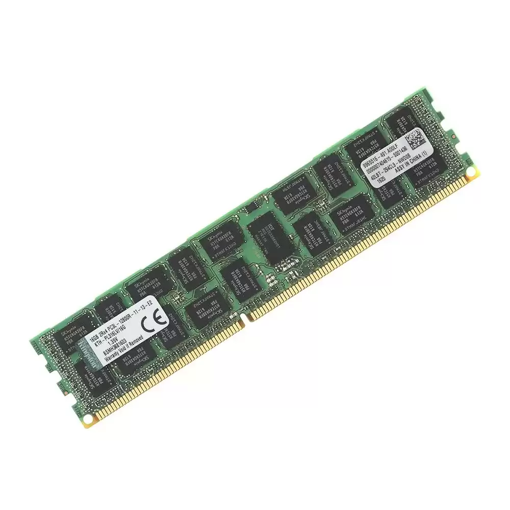 Kingston KTH-PL316LV/16G 16GB 1600MHz DDR3 PC3-12800 ECC Registered CL11 240-Pin DIMM 1.5V Single Rank X8 Memory Module