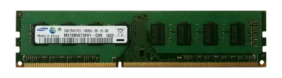 Samsung M378B5673EH1-CH9 2GB 1333MHz DDR3 PC3-10600 ECC Registered CL9 240-Pin DIMM 1.5V Dual Rank Memory Module