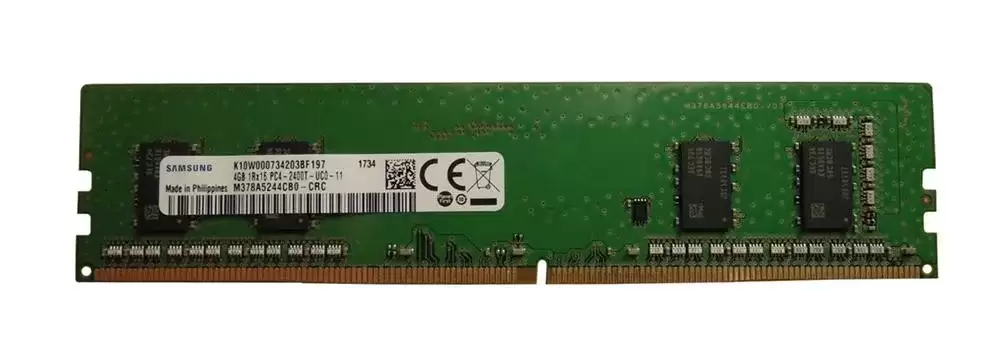 Samsung M378A5244CB0-CRC 4GB 2400MHz DDR4 PC4-19200 ECC Unbuffered CL17 288-Pin DIMM 1.2V Single Rank Memory Module