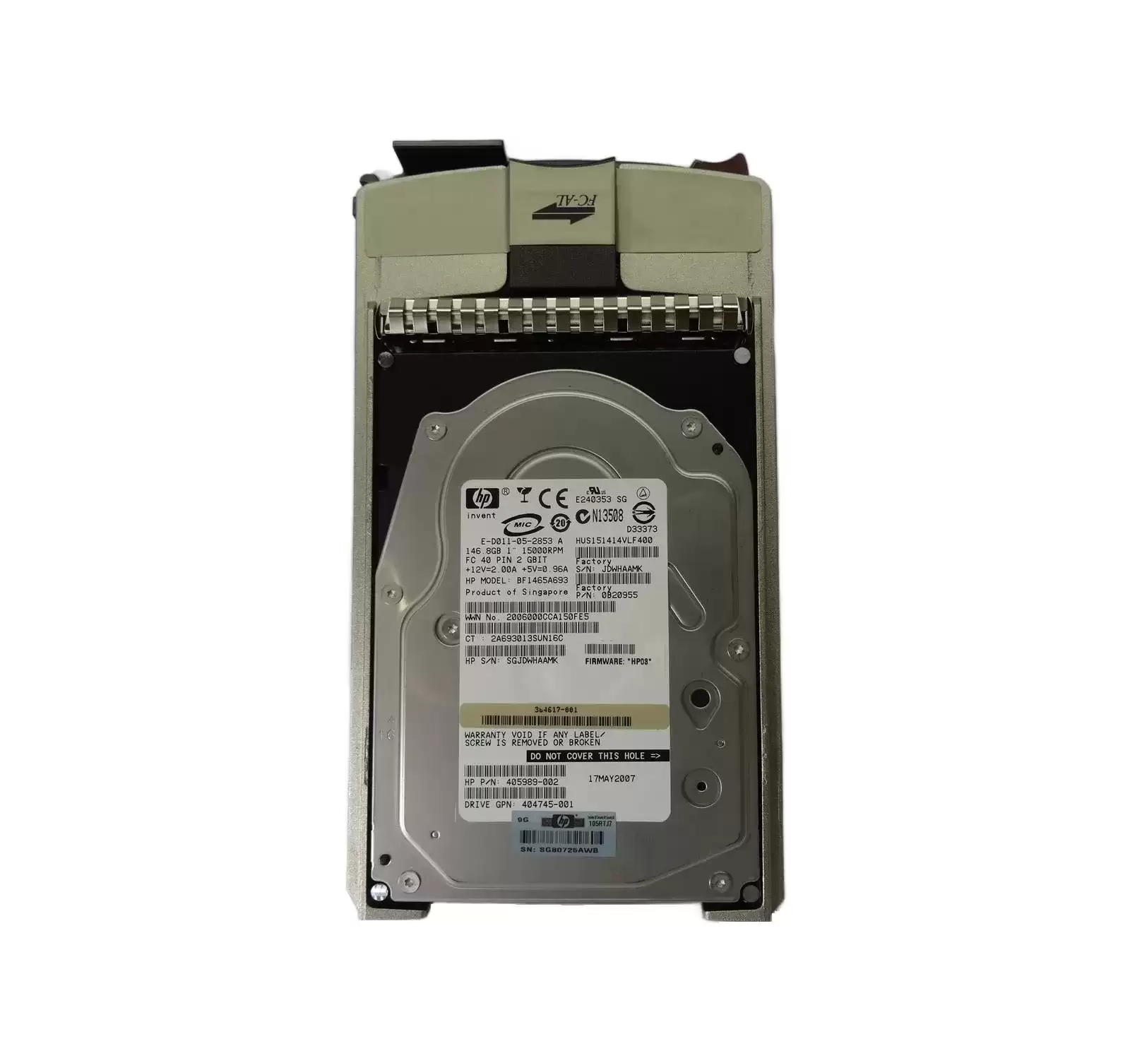 HPE 405989-002 146GB Fibre Channel 4Gb/s Dual Port Hot Swap 15000RPM 3.5-inch Internal Hard Drive