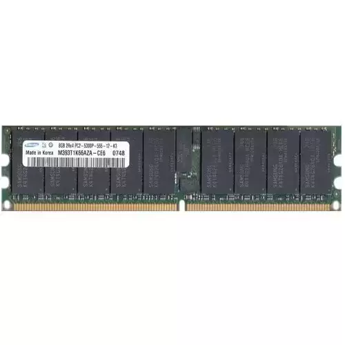 Samsung M393T1K66AZA-CE6 8GB 667MHz DDR2 PC2-5300 ECC Registered CL5 240-Pin DIMM 1.8V Dual Rank Memory Module