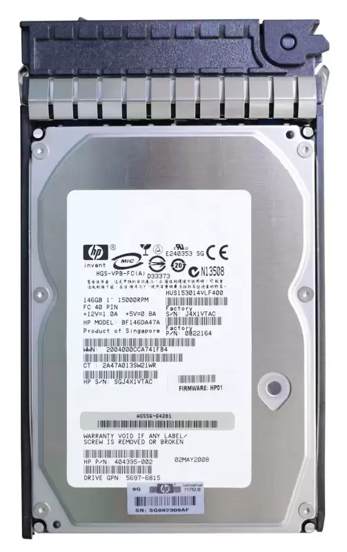 HPE 404395-002 146GB Fibre Channel 4Gb/s Dual Port Hot Swap 15000RPM 3.5-inch Internal Hard Drive for StorageWorks EVA3000 