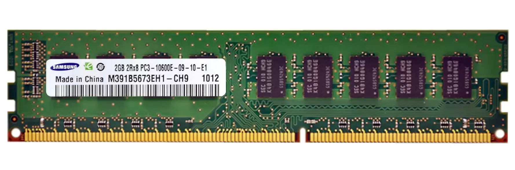 Samsung M391B5673EH1-CH9 2GB 1333MHz DDR3 PC3-10600 ECC Unbuffered CL9 240-Pin DIMM 1.35V Dual Rank Memory Module