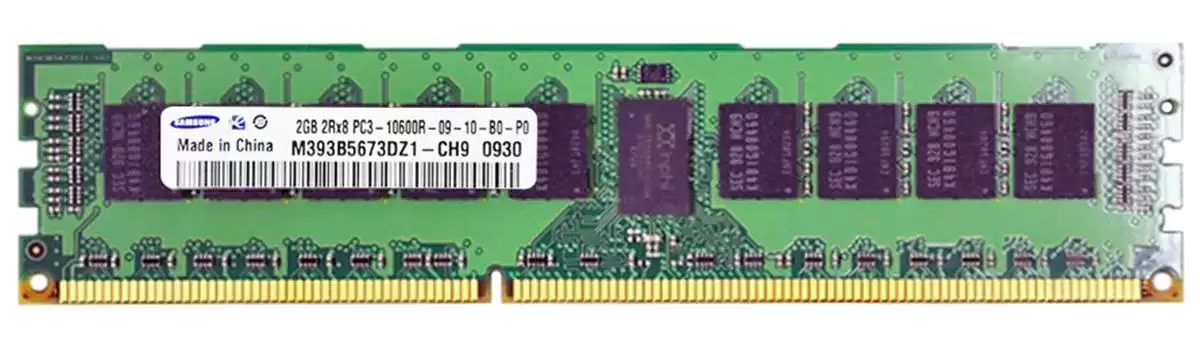 Samsung M393B5673DZ1-CH9 2GB 1333MHz DDR3 PC3-10600 ECC Registered CL9 240-Pin DIMM 1.35V Dual Rank Memory Module