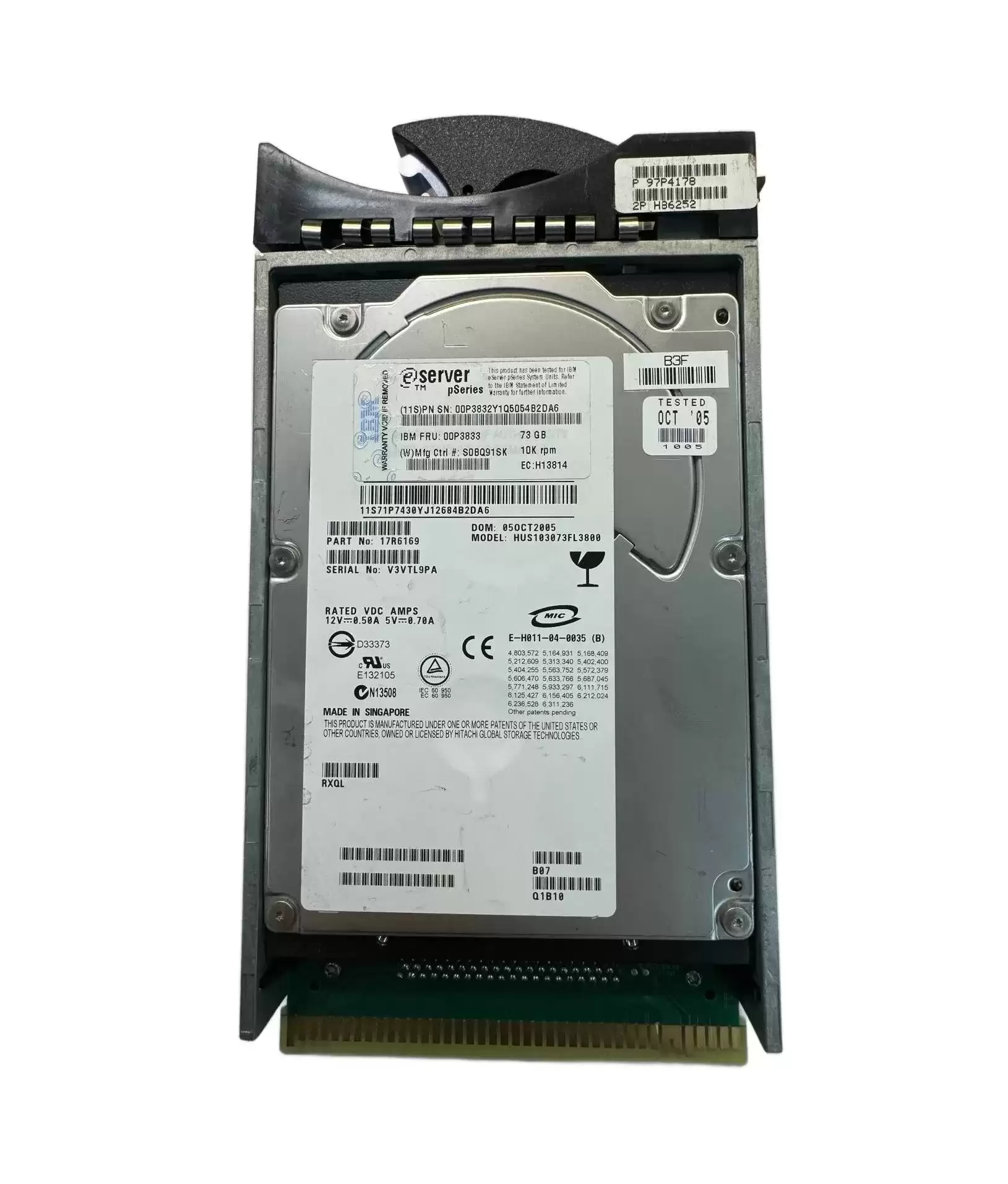 IBM 08K0283 Ultrastar 146Z10 73.4GB Ultra-320 SCSI 80-Pin 10000RPM 8MB Cache 3.5-inch Internal Hard Drive