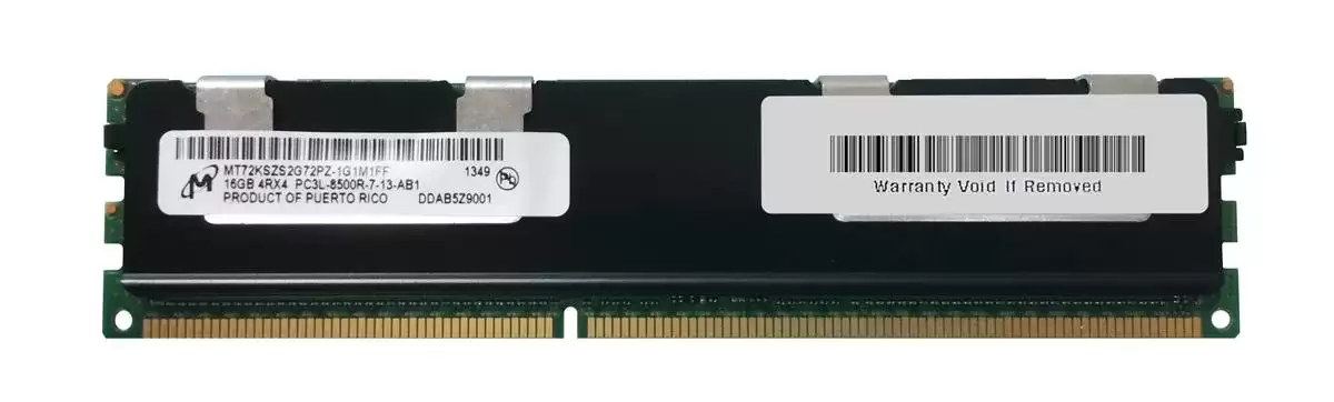 Micron MT72JSZS2G72PZ-1G1M1 16GB 1066MHz DDR3 PC3-8500 ECC Registered CL7 240-Pin DIMM 1.5V Quad Rank Memory Module