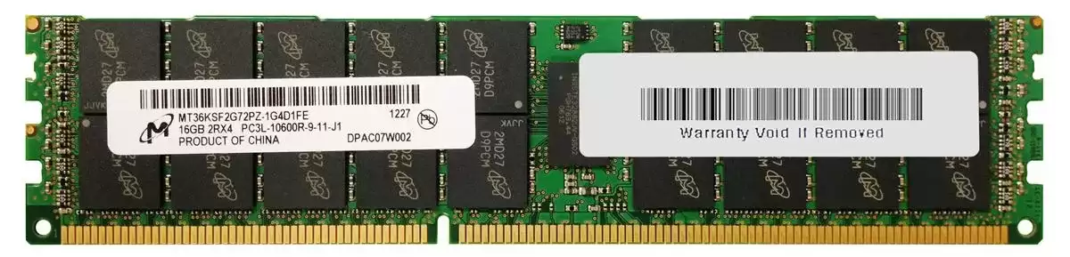 Micron MT36KSF2G72PZ-1G4D1 16GB 1600MHz DDR3 PC3-12800 ECC Registered CL11 240-Pin DIMM 1.35V Dual Rank X4 Memory Module