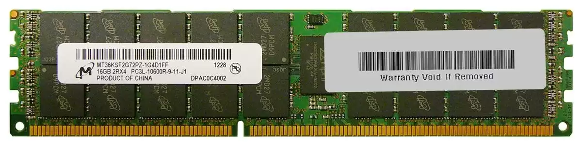 Micron MT36KSF2G72PZ-1G4D1FF 16GB 1333MHz DDR3 PC3-10600 ECC Registered CL9 240-Pin DIMM 1.35V Dual Rank Memory Module