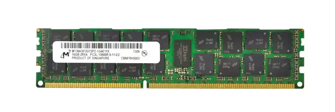 Micron MT36KSF2G72PZ-1G4E1FE 16GB 1333MHz DDR3 PC3-10600 ECC Registered CL9 240-Pin DIMM 1.35V Dual Rank Memory Module