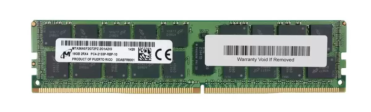 Micron MTA36ASF2G72PZ-2G1 16GB 2133MHz DDR4 PC4-17000 ECC Registered CL15 288-Pin DIMM 1.2V Dual Rank X4 Memory Module