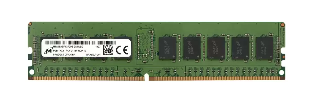 Micron MTA18ASF1G72PZ-2G1A2 8GB 2133MHz DDR4 PC4-17000 ECC Registered CL15 288-Pin DIMM 1.2V Single Rank X4 Memory Module