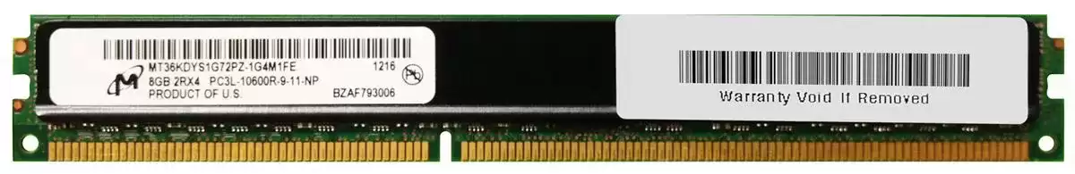 Micron MT36KDYS1G72PZ-1G4M1 8GB 1333MHz DDR3 PC3-10600 ECC Registered CL9 240-Pin DIMM 1.35V Dual Rank Memory Module