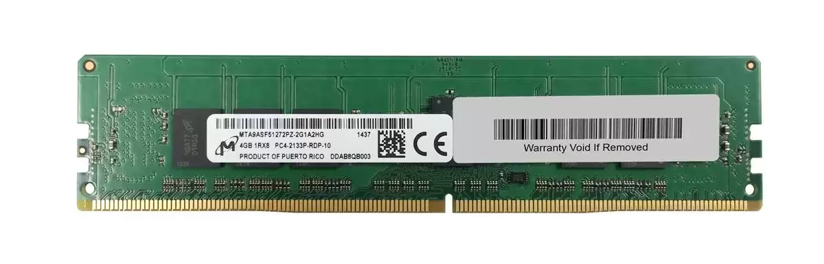 Micron MTA9ASF51272PZ-2G1A2 4GB 2133MHz DDR4 PC4-17000 ECC Registered CL15 288-Pin DIMM 1.2V Single Rank Memory Module