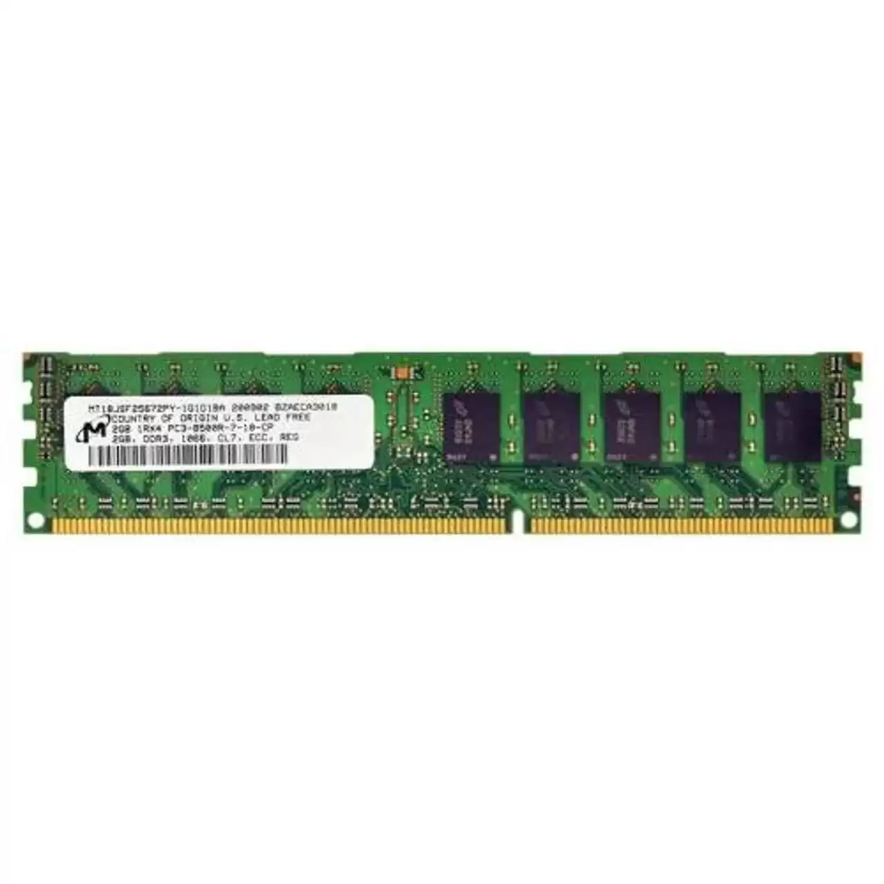 Micron MT18JSF25672PY-1G1D1 2GB 1066MHz DDR3 PC3-8500 ECC Registered CL7 240-Pin DIMM 1.5V Single Rank Memory Module