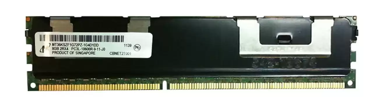 Micron MT36KSZF1G72PZ-1G4D1AD 8GB 1333MHz DDR3 PC3-10600 ECC Registered CL9 240-Pin DIMM 1.35V Dual Rank Memory Module