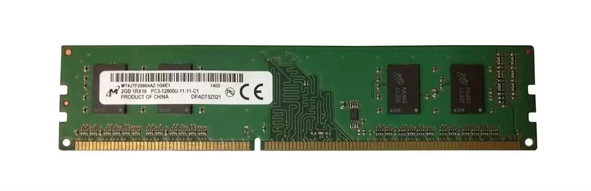 Micron MT4JTF25664AZ-1G6E1 2GB 1600MHz DDR3 PC3-12800 ECC Registered CL11 240-Pin DIMM 1.5V Single Rank Memory Module