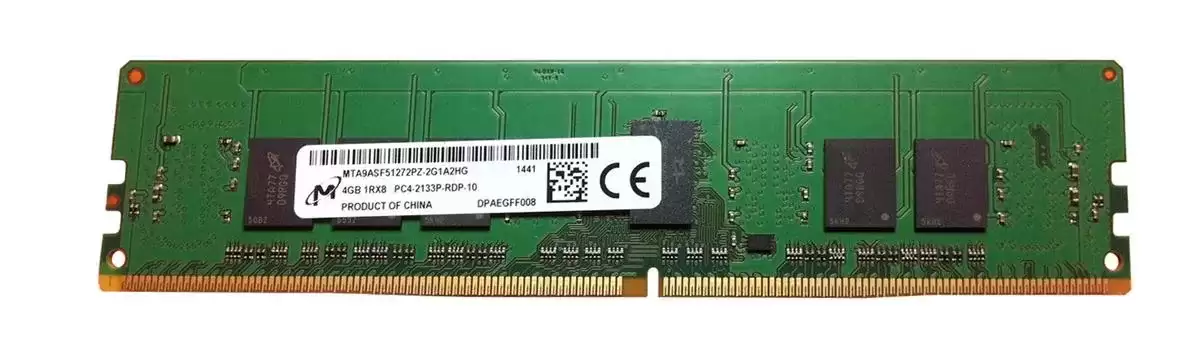 Micron MTA9ASF51272PZ-2G1A1 4GB 2133MHz DDR4 PC4-17000 ECC Registered CL15 288-Pin DIMM 1.2V Single Rank X8 Memory Module