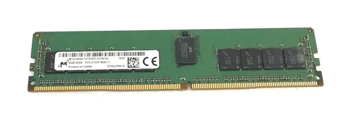 Micron MTA18ASF1G72PDZ-2G1B1 8GB 2133MHz DDR4 PC4-17000 ECC Registered CL15 288-Pin DIMM 1.2V Dual Rank X8 Memory Module