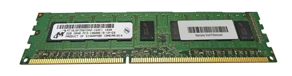 Micron MT18JSF25672AZ-1G4F1 2GB 1333MHz DDR3 PC3-10600 ECC Unbuffered CL9 240-Pin DIMM 1.5V Dual Rank X8 Memory Module