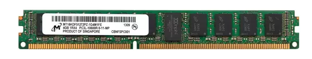 Micron MT18KDF51272PZ-1G4M1 4GB 1333MHz DDR3 PC3-10600 ECC Registered CL9 240-Pin DIMM 1.35V Single Rank Memory Module