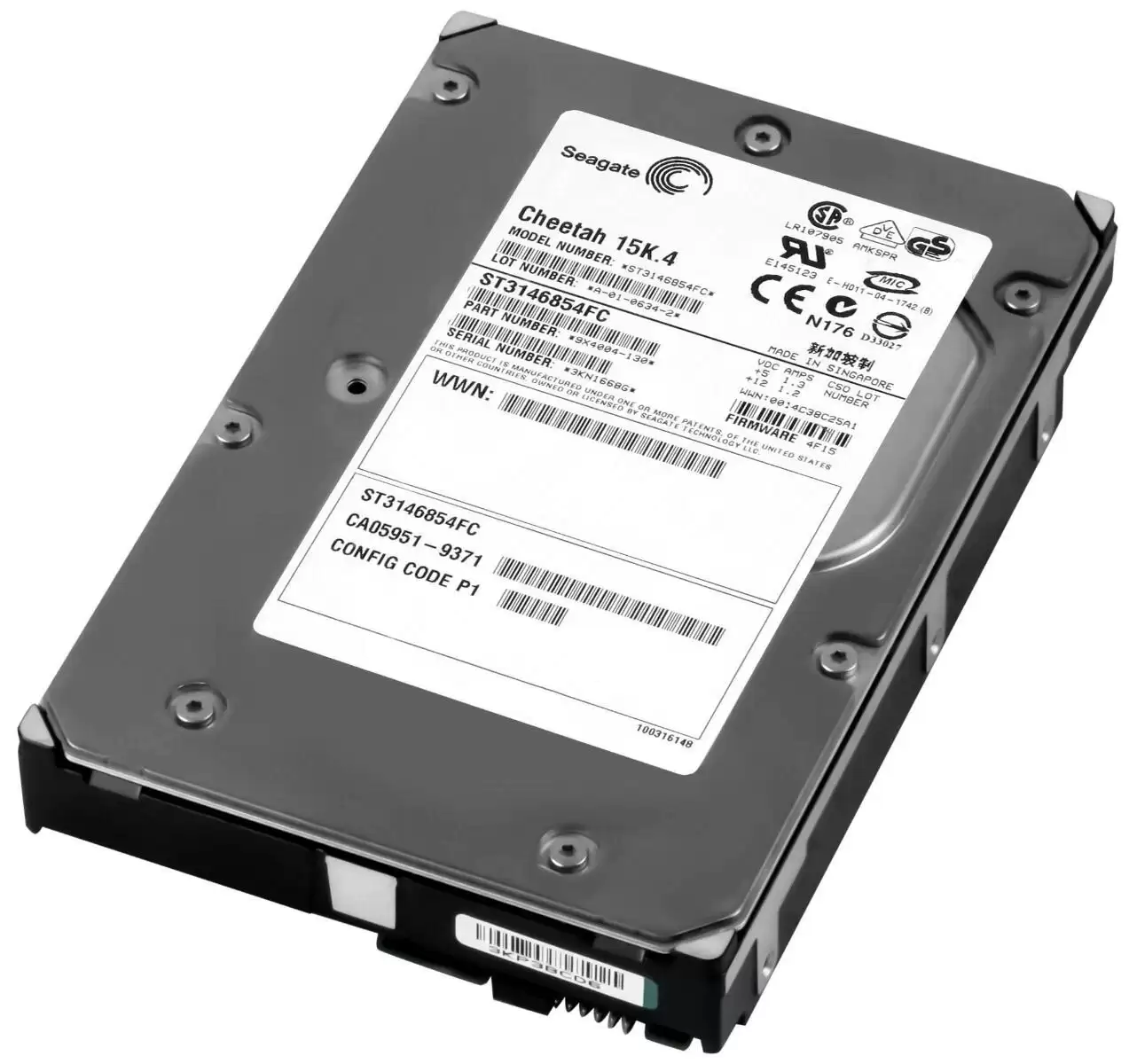 Seagate ST3146854FC Cheetah 15K.4 146.8GB Fibre Channel 2Gb/s 15000RPM 8MB Cache 3.5-inch Internal Hard Drive
