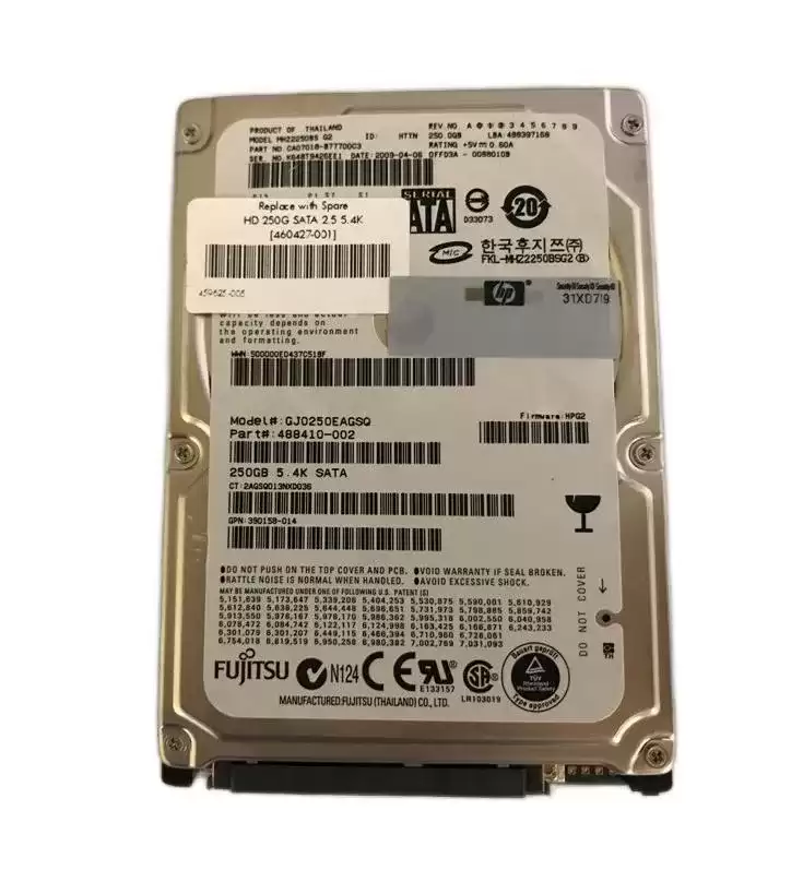 HPE 488410-002 250GB SATA 1.5Gb/s 5400RPM 2.5-inch Internal Hard Drive