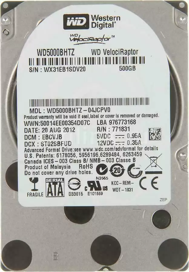 Western Digital WD5000BHTZ 500GB SATA 6Gb/s 10000RPM 64MB 2.5-inch Internal Hard Drive