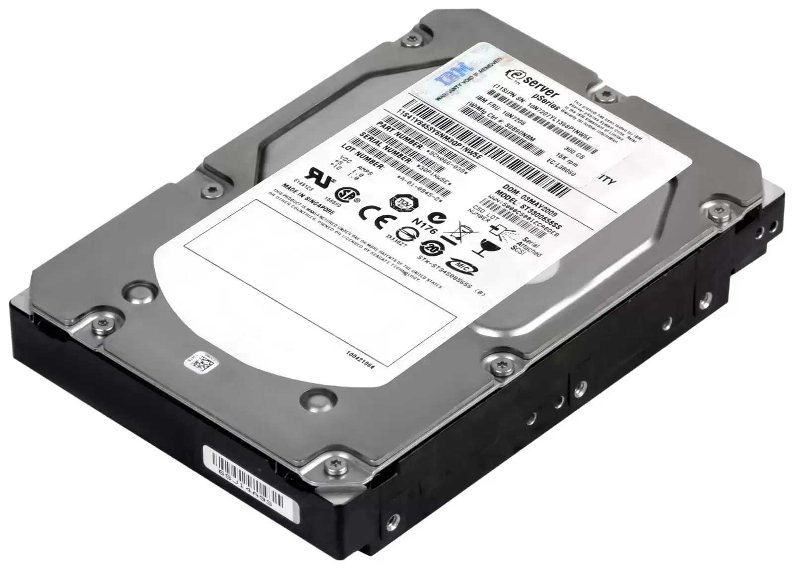 IBM 10N7207 300GB SAS 6Gb/s 15000RPM 3.5inch Internal Hard Drive with Tray for Power 550
