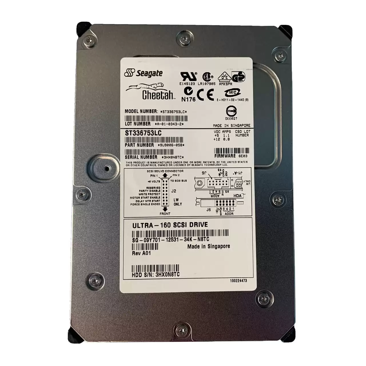 Dell 9Y701 36.4GB Ultra-320 SCSI 80-Pin 15000RPM 3.5-inch Internal Hard Drive