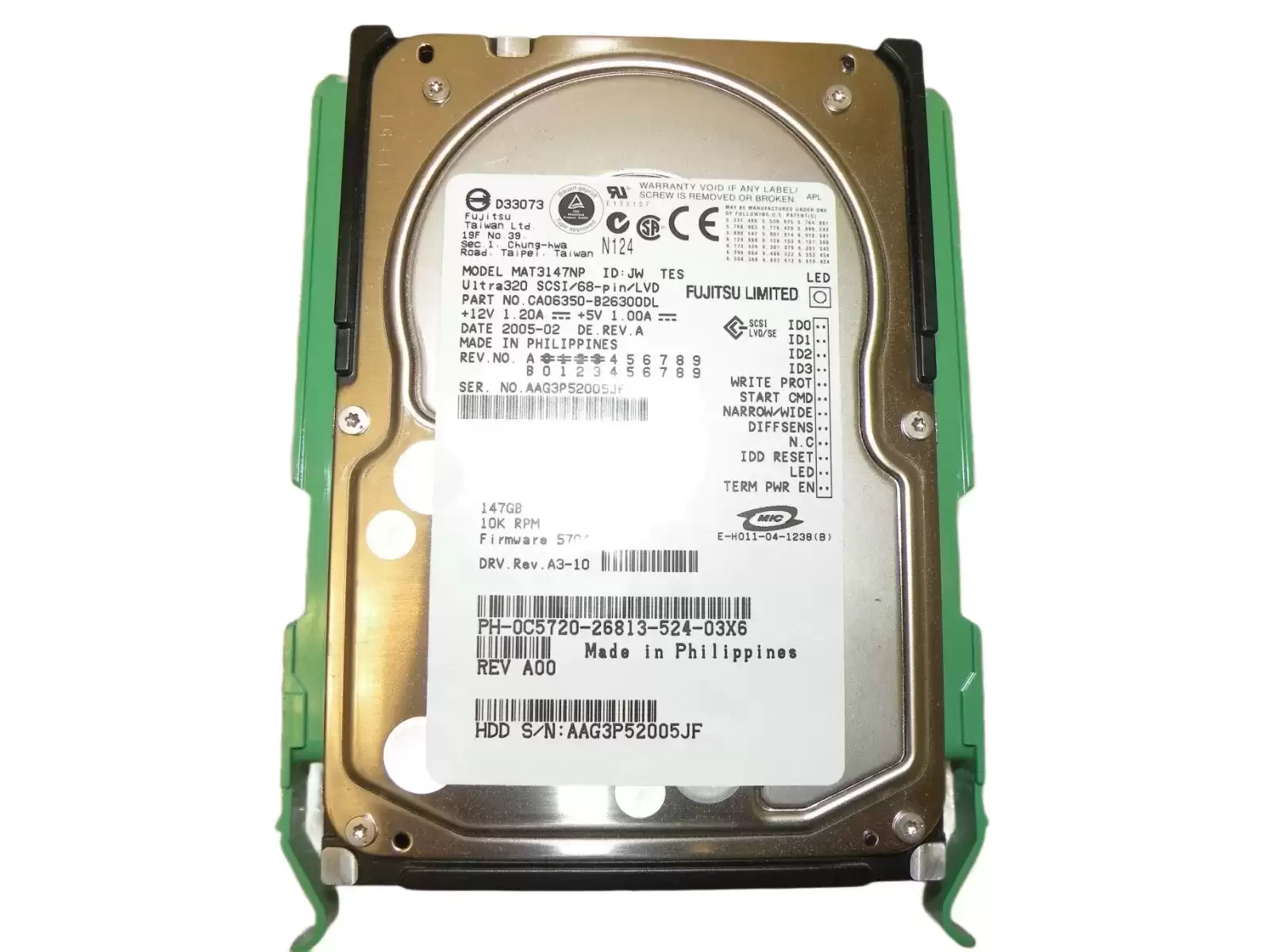 Dell C5720 146GB Ultra-320 SCSI 68-Pin 10000RPM 3.5-inch Internal Hard Drive