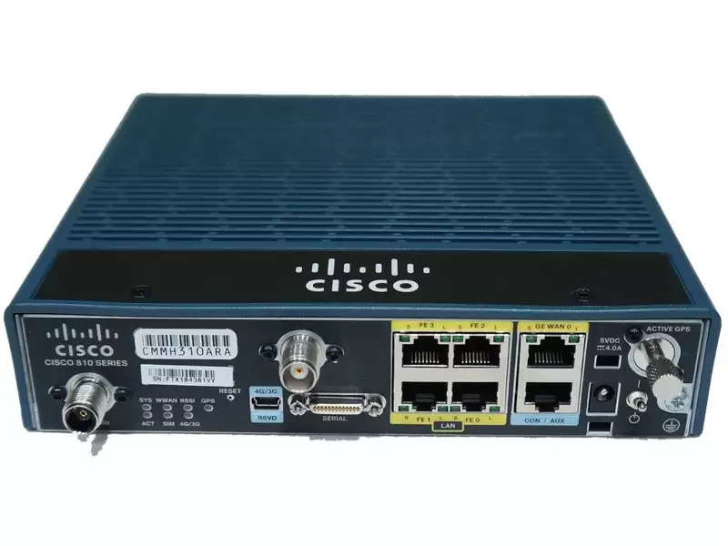 Cisco C819G-4G-V-K9 819 Series 4-Ports 1GbE Ethernet 4G LTE M2M Rack Mountable Gateway Integrated Services Router