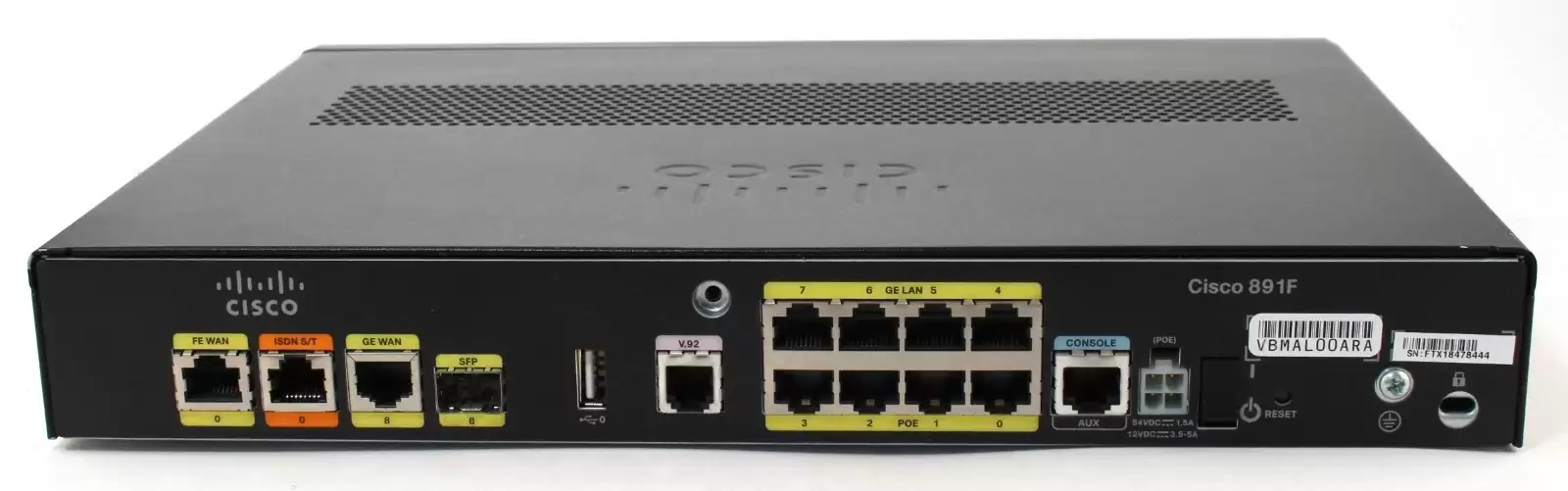 Cisco C891F-K9 890 Series 8-Ports 1GbE Ethernet and 1-Port SFP Rack Mountable Integrated Services Router