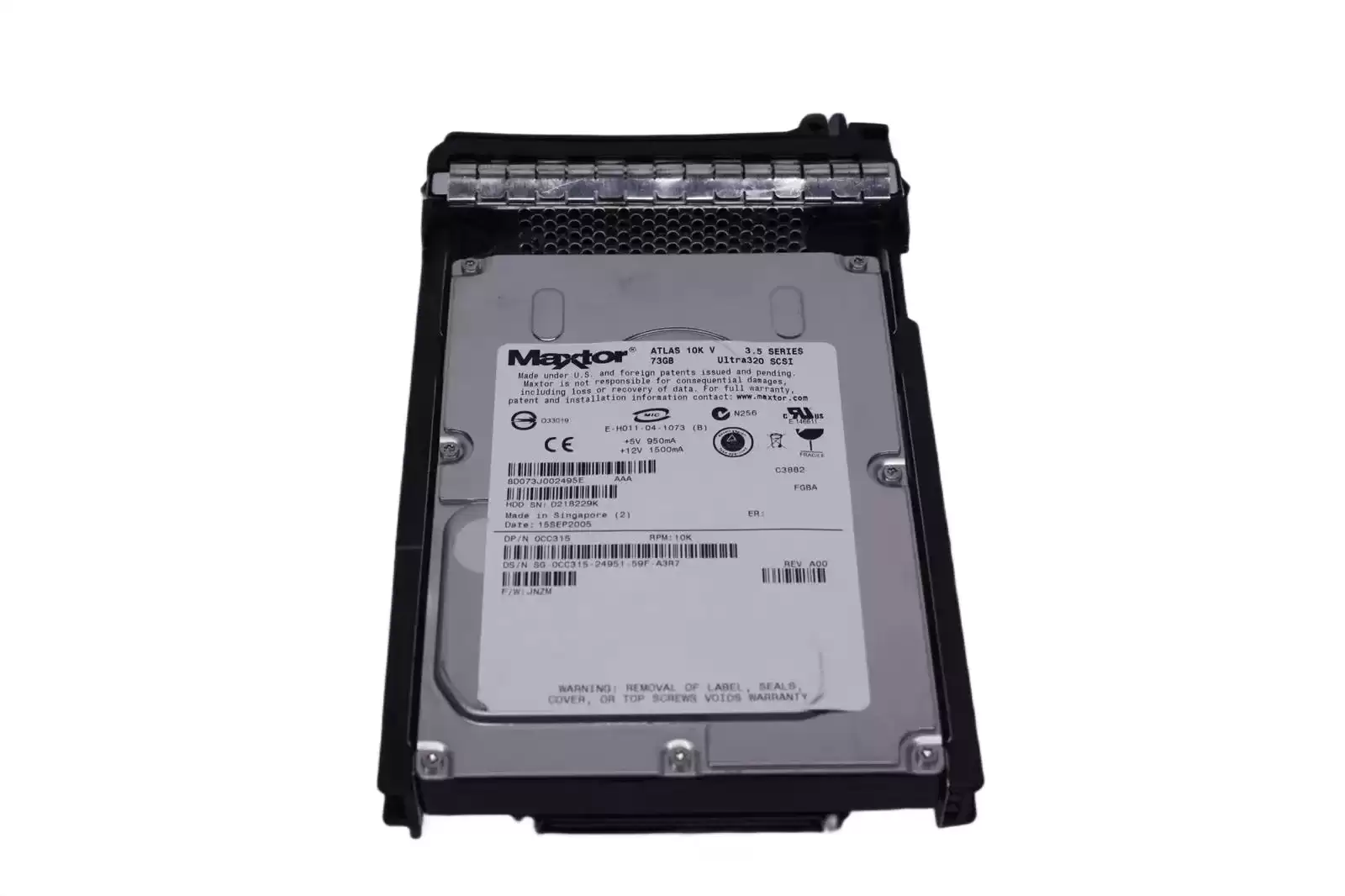 Dell CC315 73GB Ultra-320 SCSI 80-Pin Hot Swap 10000RPM 3.5-inch Internal Hard Drive with Tray