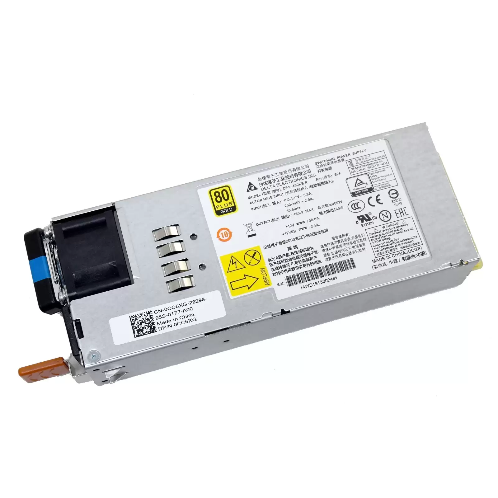 Dell 0CC6XG 450-Watts 80 Plus Gold Hot Swap Back-to-Front Airflow AC Power Supply for N4000 Series