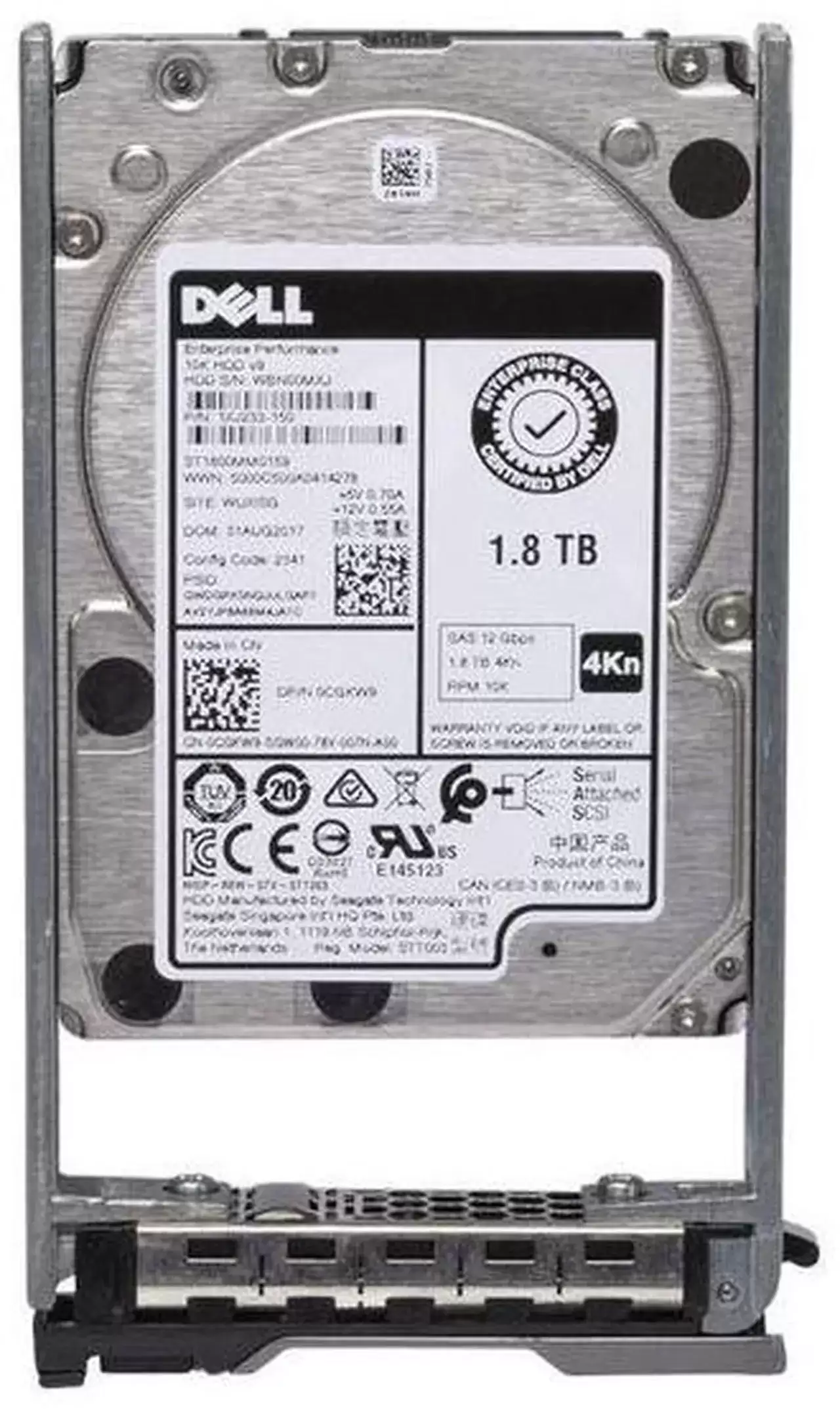 Dell CGKW9 1.8TB SAS 12Gb/s Hot Swap 10000RPM 128MB Cache (4Kn) 2.5-inch Internal Hard Drive with Tray for PowerEdge G14