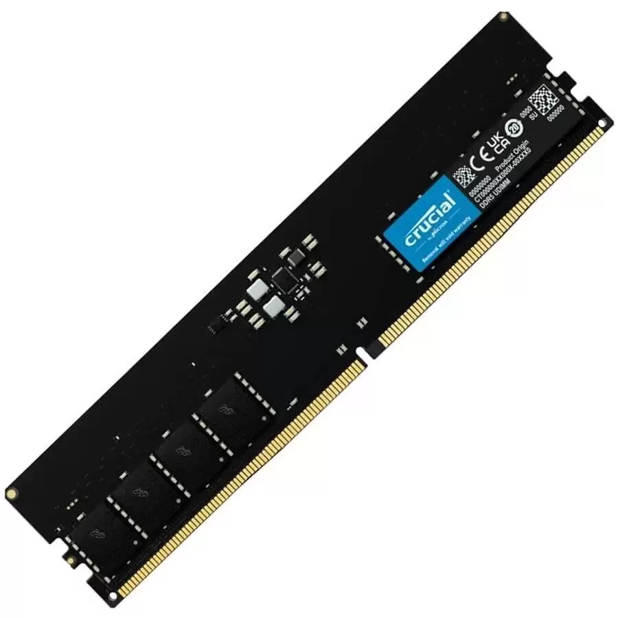 Crucial CT16G56C46U5 16GB 5600MHz DDR5 PC5-44800 Non-ECC CL46 288-Pin DIMM 1.1V Single Rank x16 Memory Module