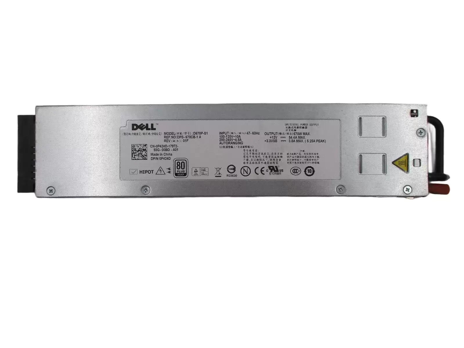 Dell D670P-S1 670-Watts 80 Plus Silver Hot Swap Power Supply for PowerEdge 1950