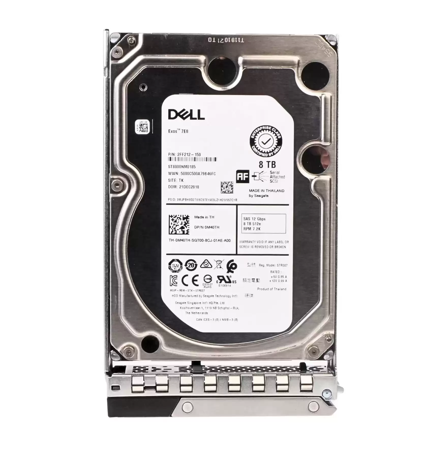 Dell 0D8KTV 8TB SAS 12Gb/s Hot Swap 7200RPM 256MB (512e) 3.5-inch Internal Hard Drive with Tray for PowerEdge G14