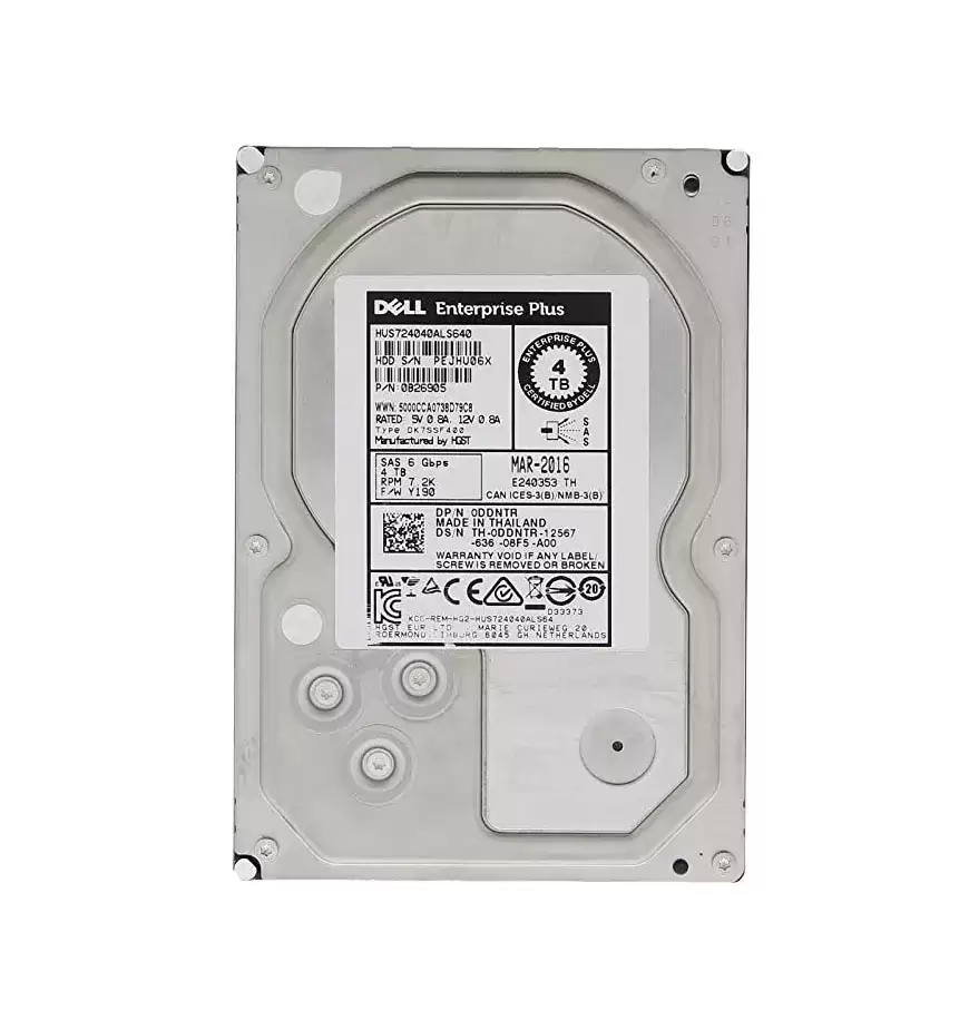 Dell DDNTR 4TB SAS 6Gb/s Nearline Hot Swap 7200RPM 3.5-inch Internal Hard Drive with Tray for EqualLogic PS4100 and PS6100