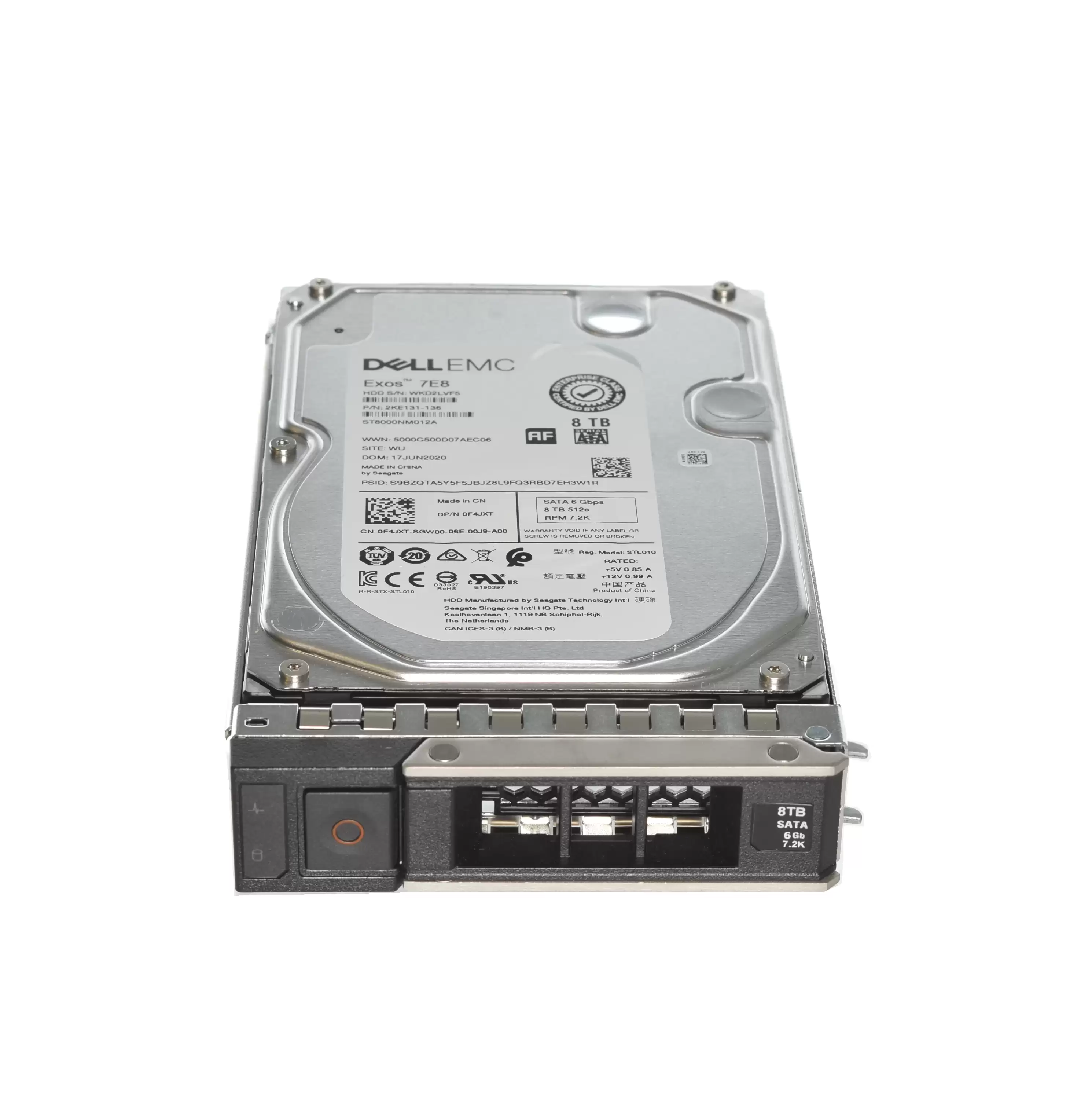 Dell 0F4JXT 8TB SATA 6Gb/s Hot Swap 7200RPM (512e) 3.5-inch Internal Hard Drive with Tray for PowerEdge G14